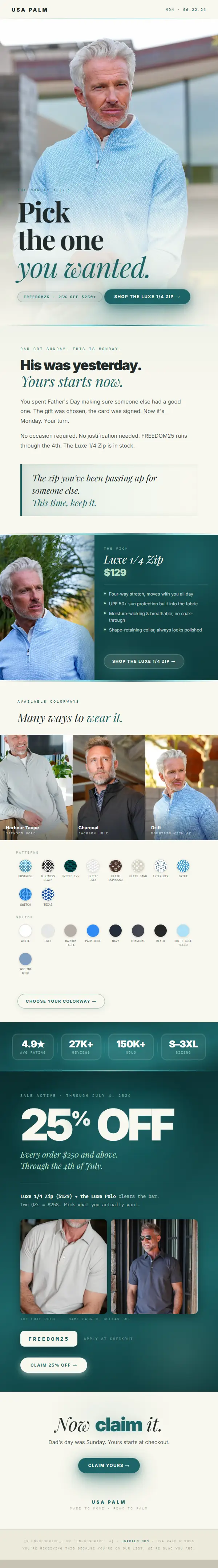 USA Palm campaign email: Your Turn, Now